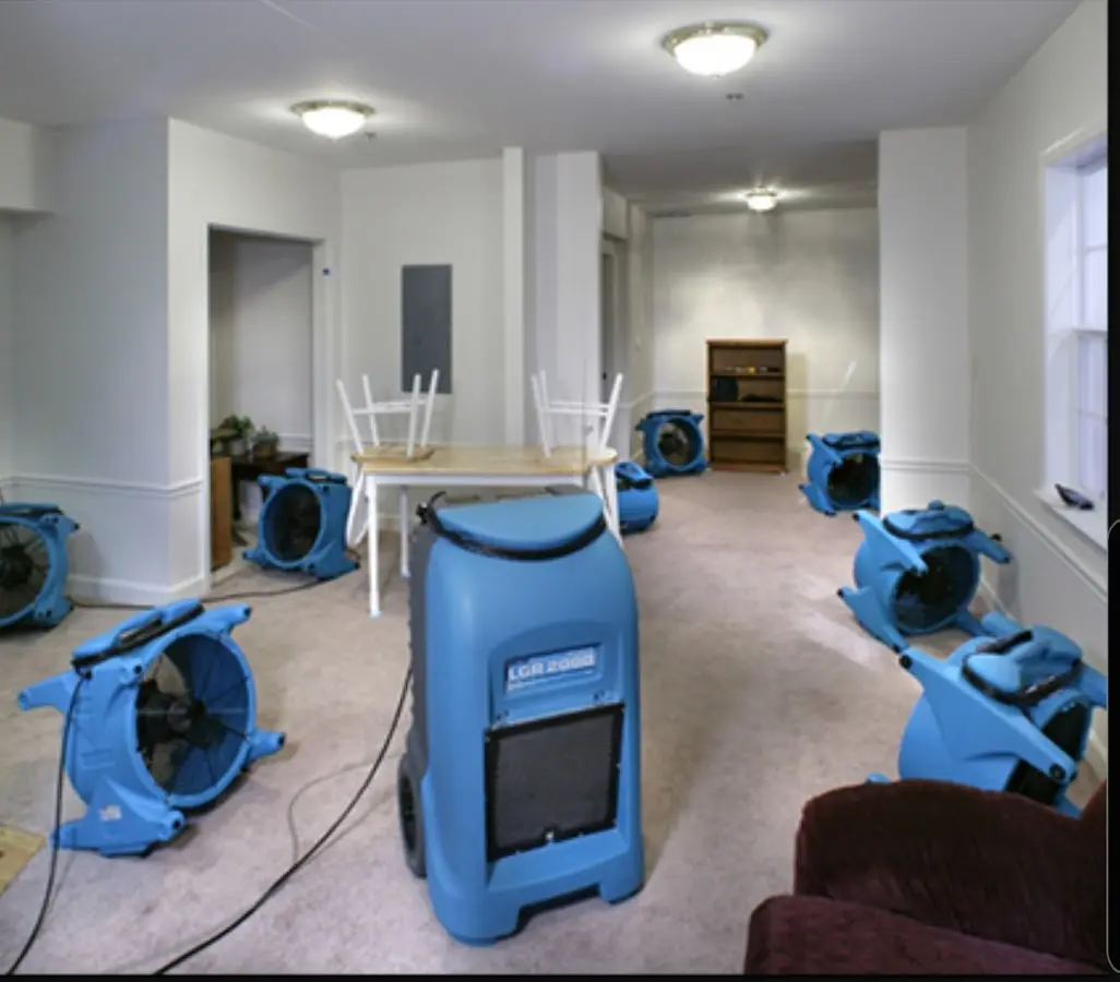 Air movers and dehumidifier setup for Water Extraction & Removal in Lugoff